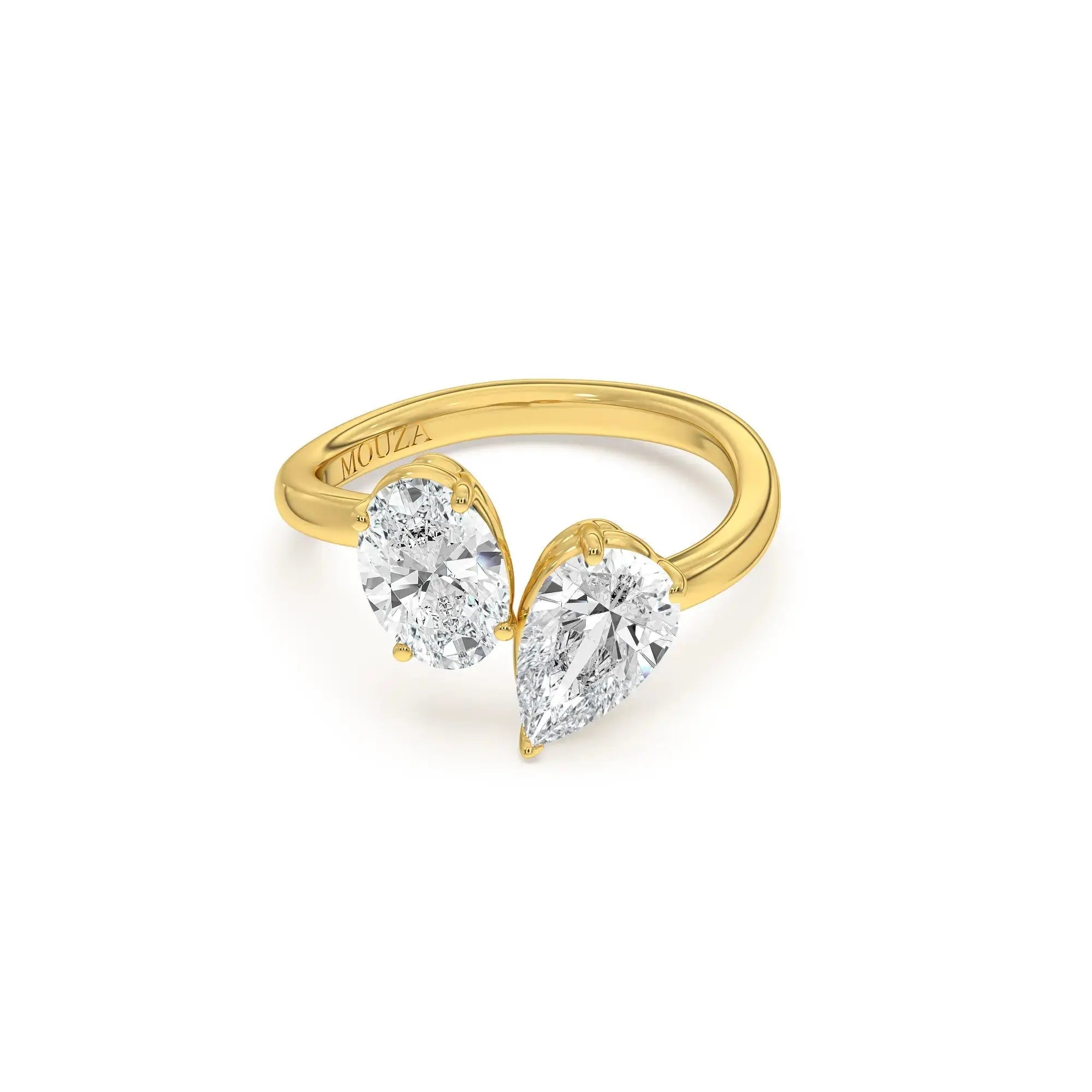 Noura 18K Yellow Gold Toi et Moi Diamond Engagement Ring from Mouza