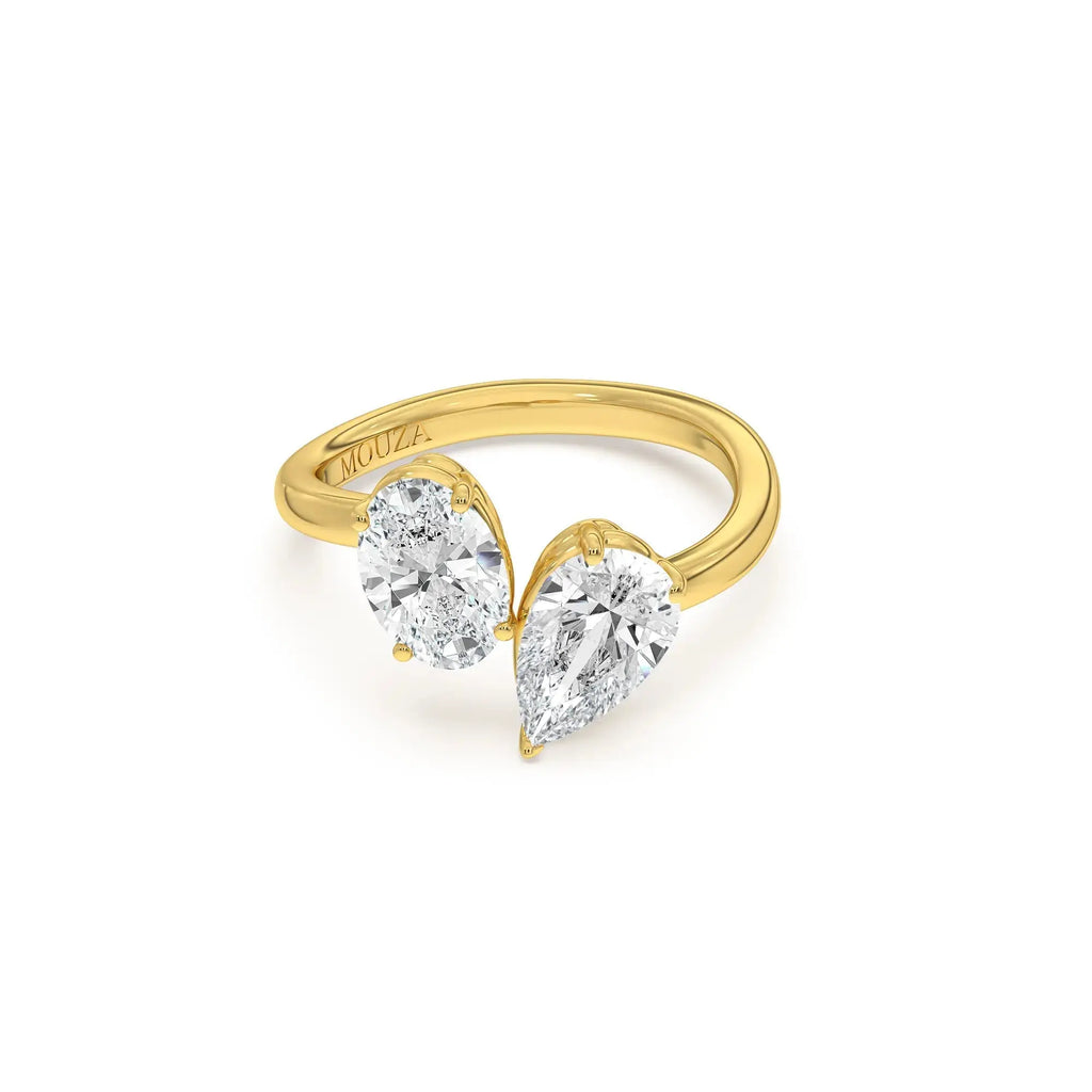 Noura 18K Yellow Gold Toi et Moi Diamond Engagement Ring from Mouza