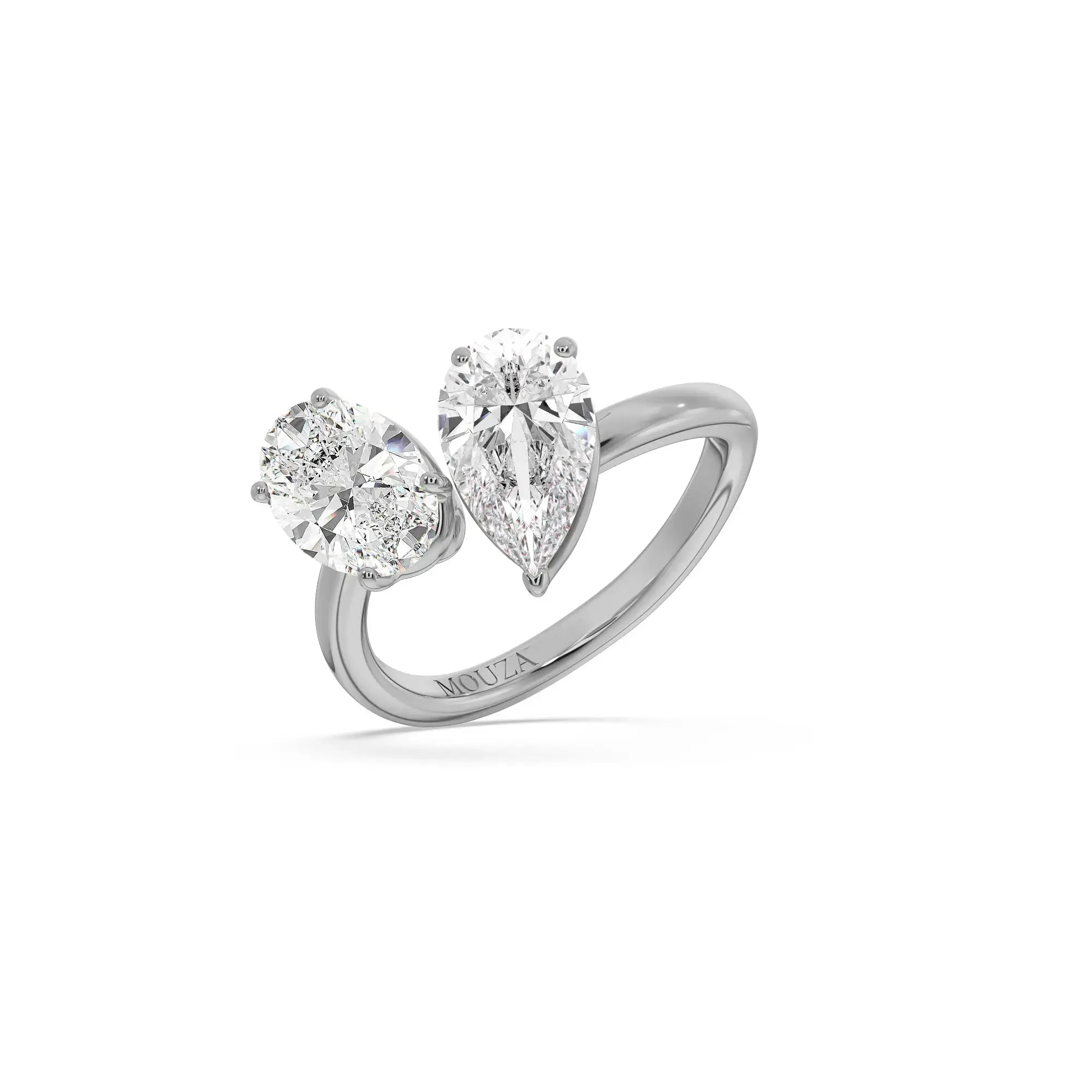 2.00ct Lab Grown Diamond Moi Et Toi Engagement Ring