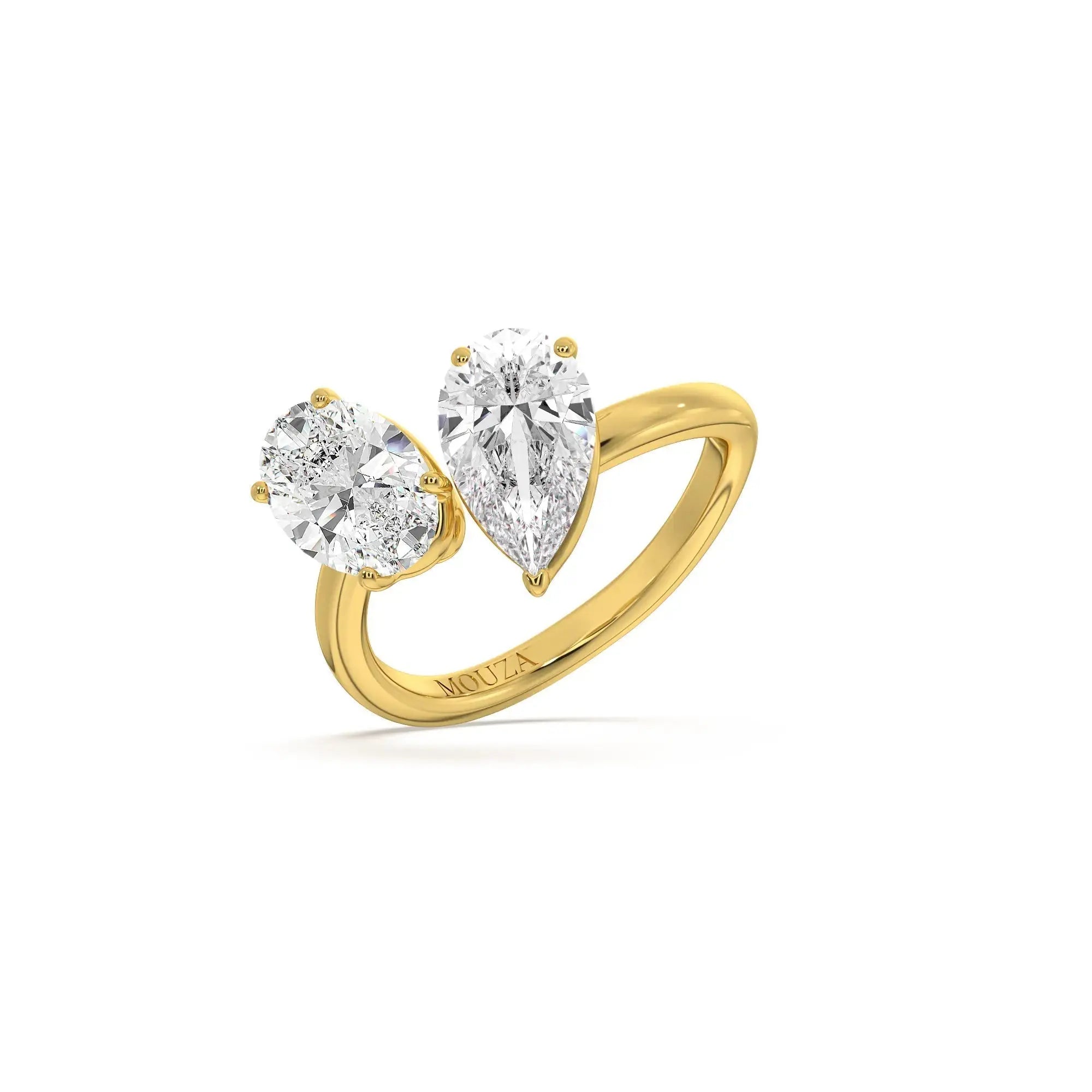 Noura Yellow Gold Toi et Moi Diamond Engagement Ring