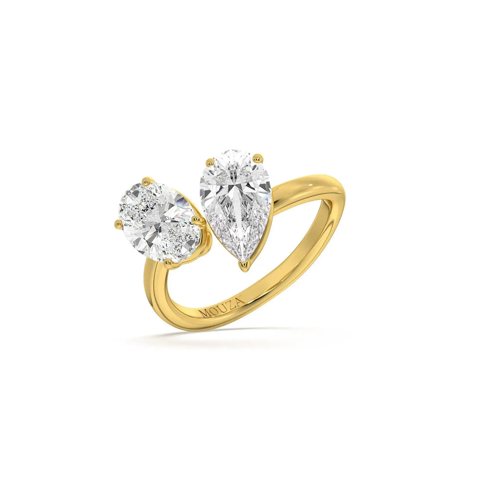 Noura Yellow Gold Toi et Moi Diamond Engagement Ring