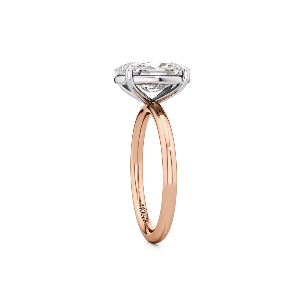 3.00ct Natural Diamond Two Tone Elongated Cushion Engagement Ring in Rose Gold from Mouza