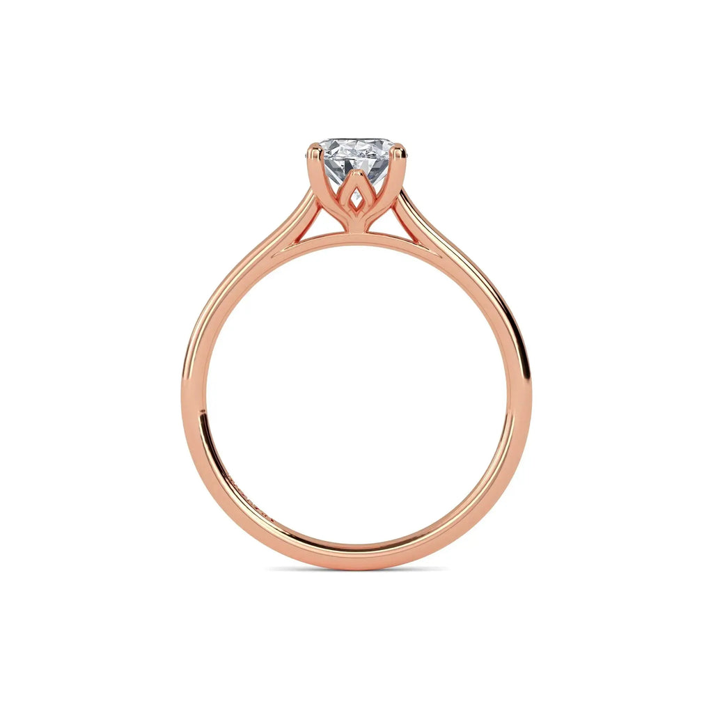 Oval Diamond Solitaire Engagement Ring in Rose Gold
