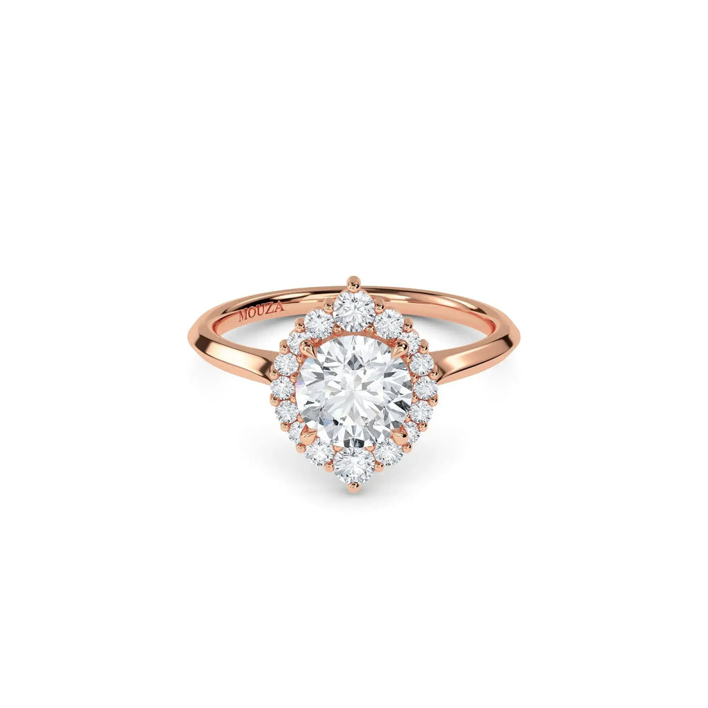 1.00ct Lab Grown Diamond Round Halo Engagement Ring in Rose Gold