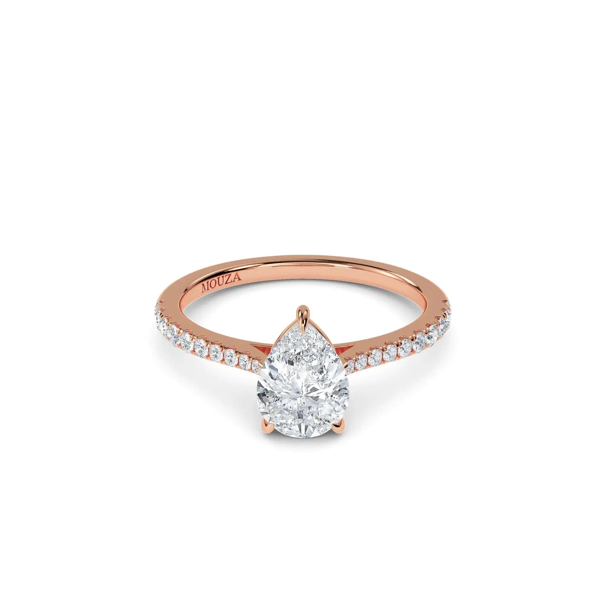 1.00ct Natural Diamond Pear Diamond Engagement Ring