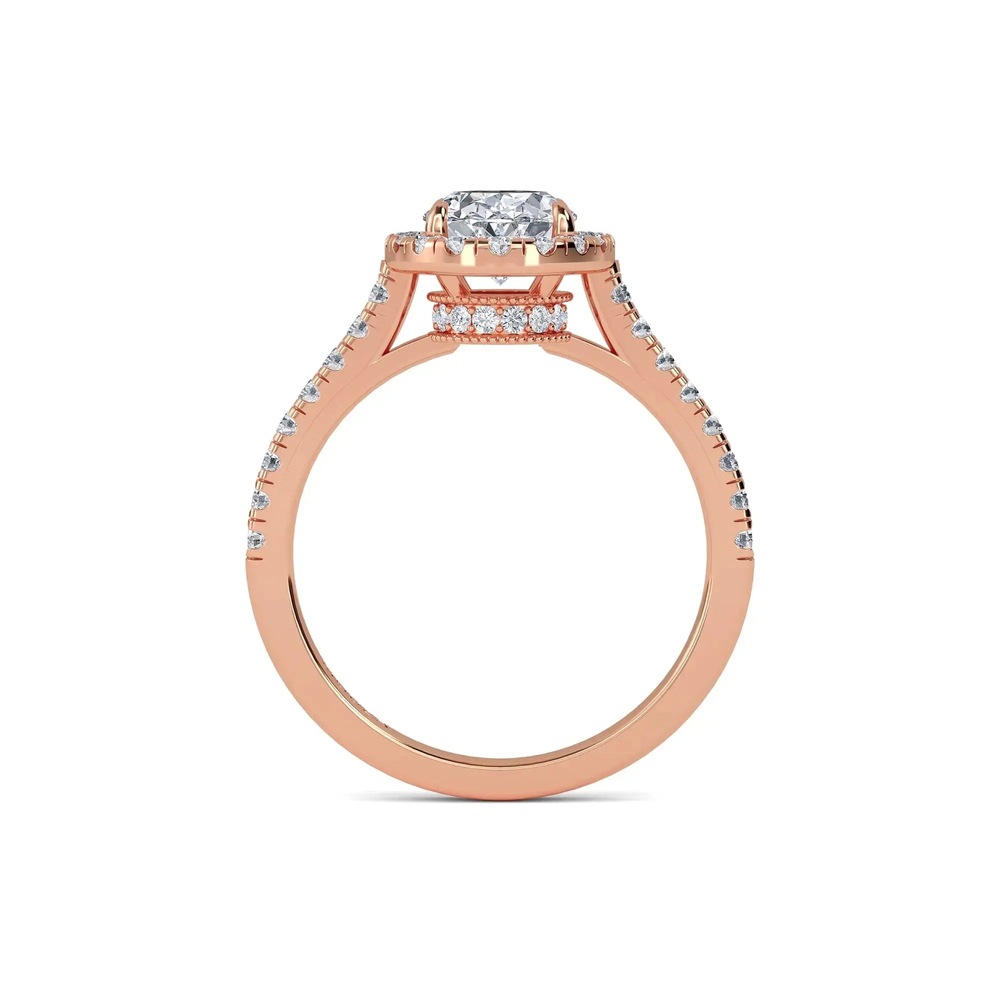 Rose Gold Diamond Band Engagement Ring