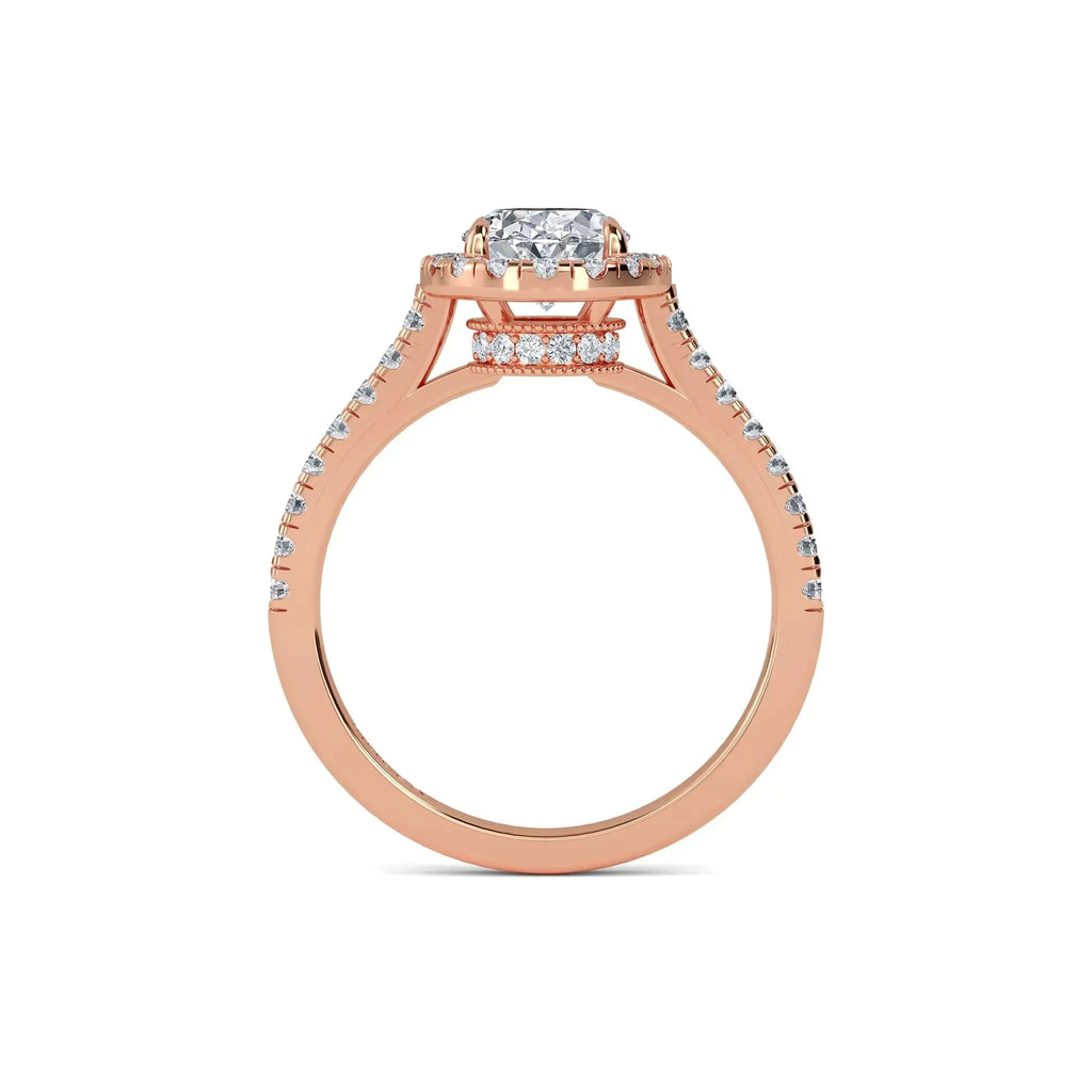 Rose Gold Diamond Band Engagement Ring