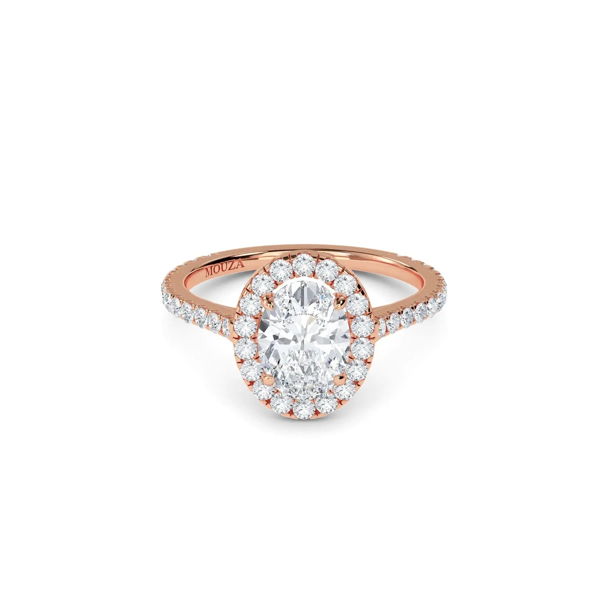 Phoebe Rose Gold Halo Diamond Engagement Ring