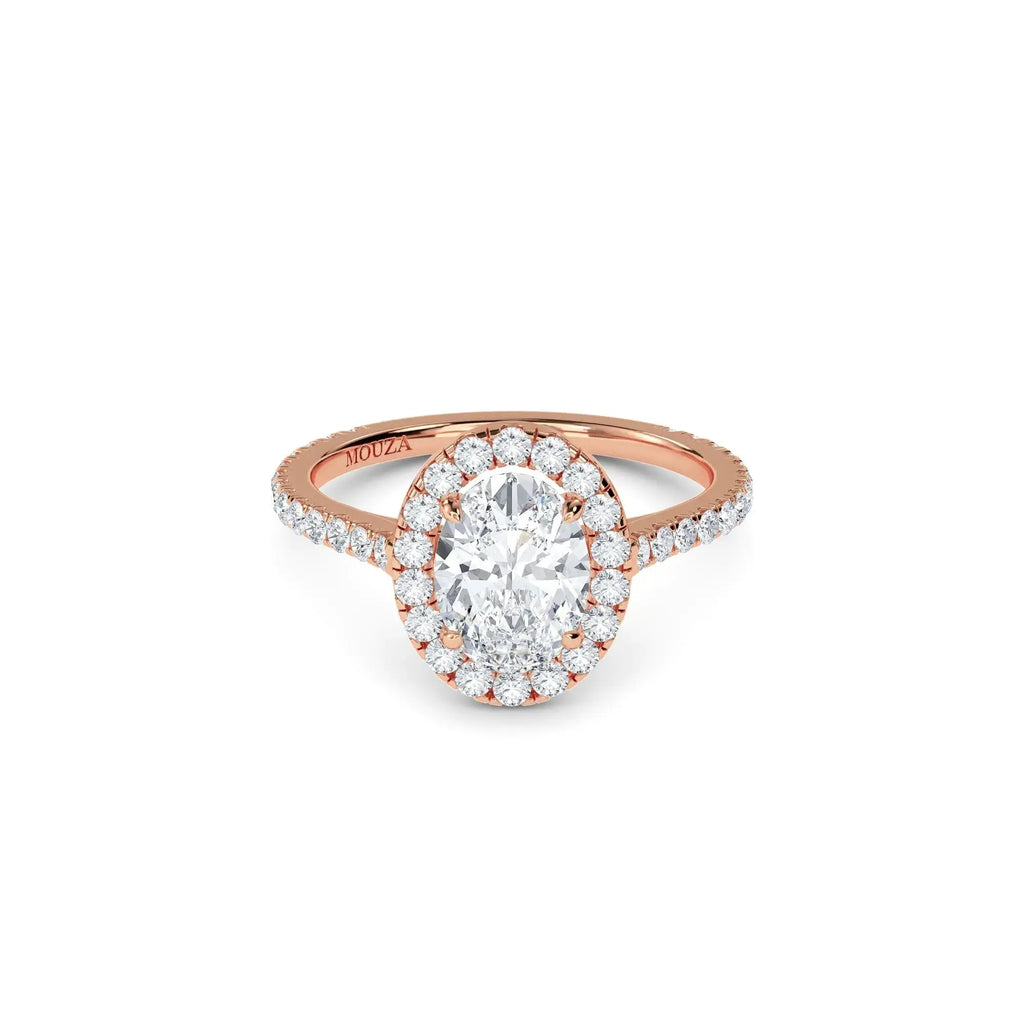 Phoebe Rose Gold Halo Diamond Engagement Ring