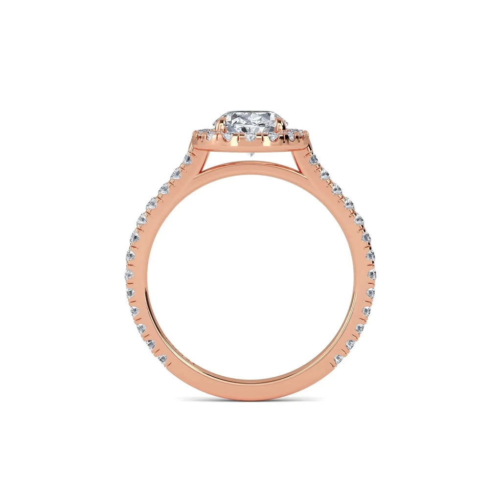 18K Rose Gold Halo Diamond Engagement Ring from Mouza