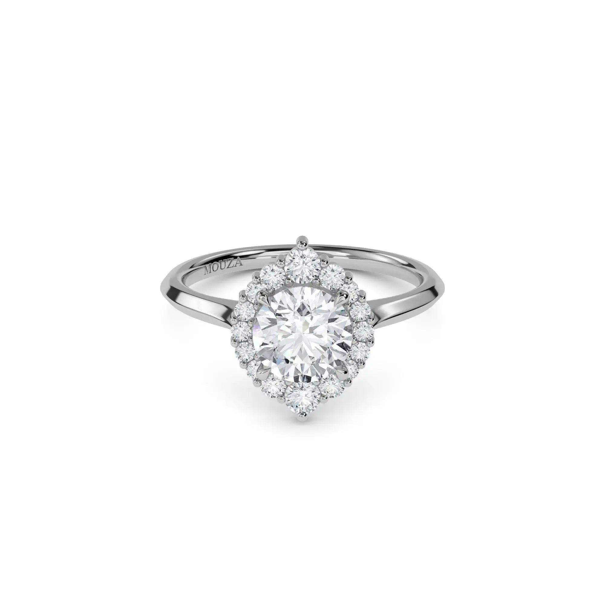 1.00ct Lab Grown Diamond Round Halo Engagement Ring
