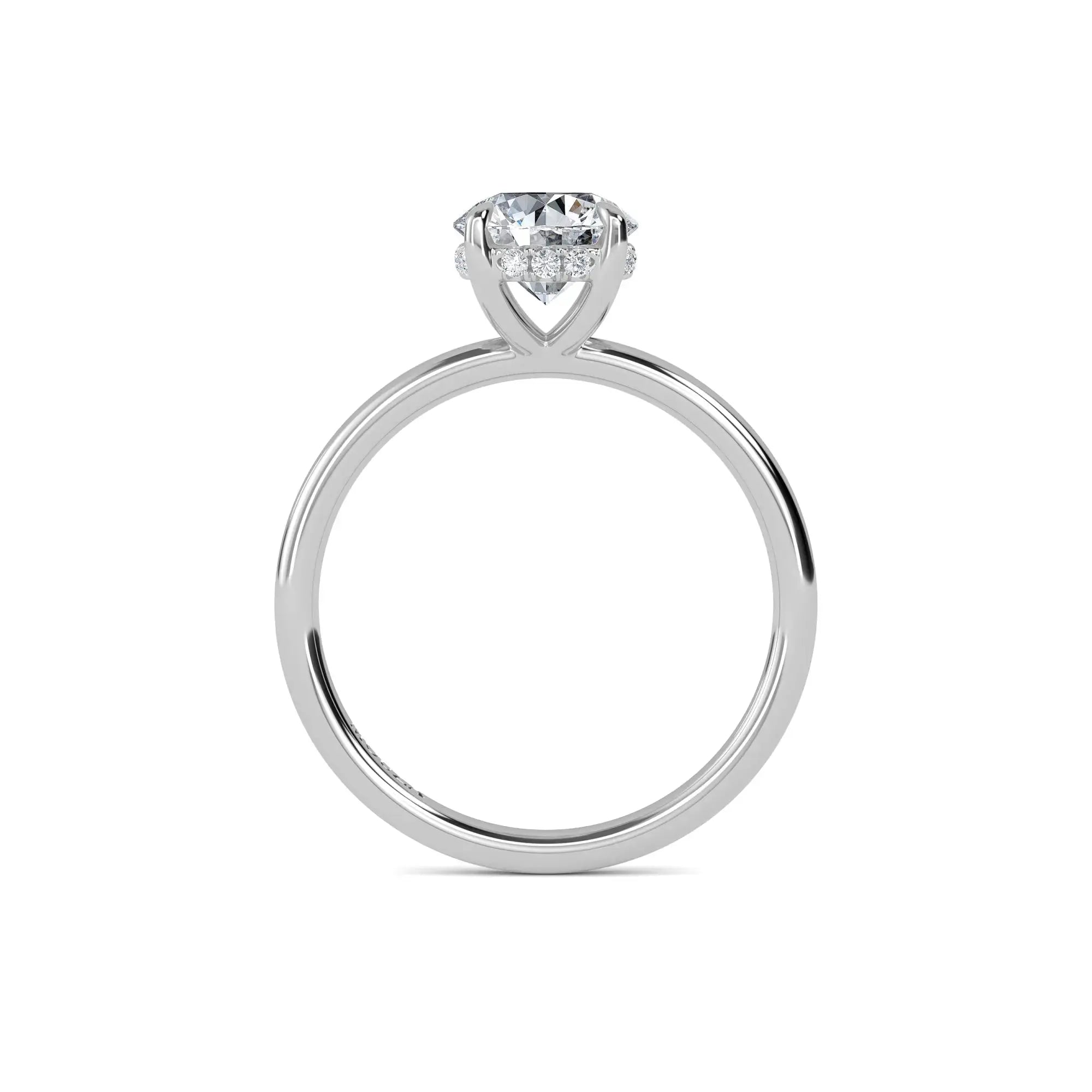 1.00ct Lab Grown Diamond Round Solitaire Hidden Halo Engagement Ring - Hatton Garden