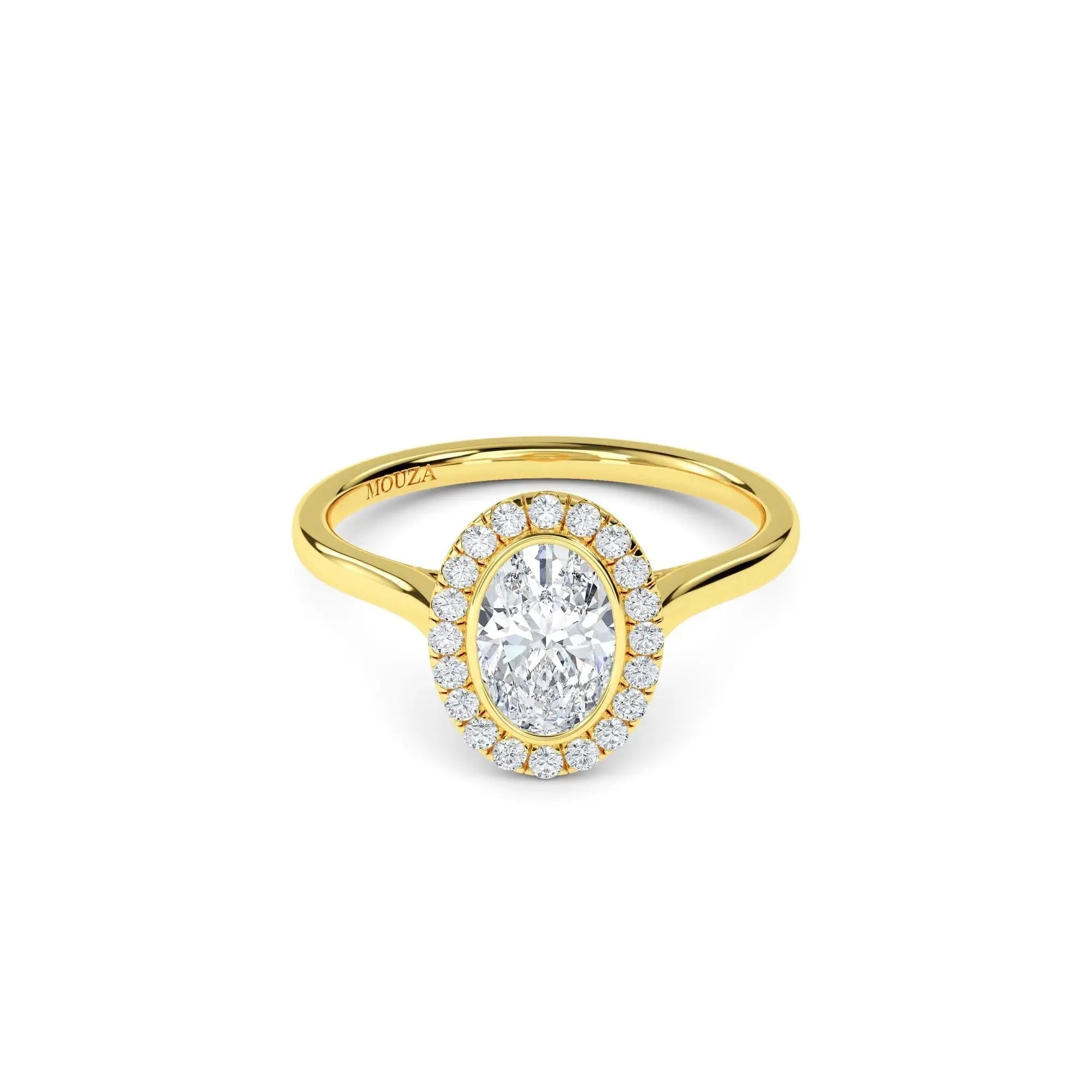 1.10ct Lab Grown Diamond Oval Halo Engagement Ring