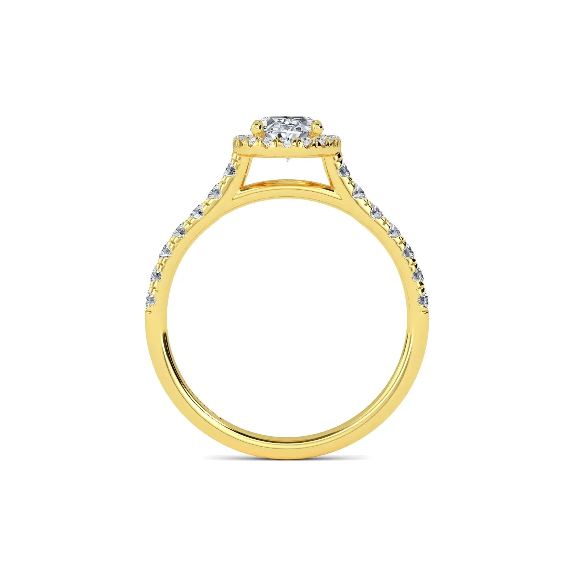 Oval Halo Diamond Engagement Ring in Yellow Gold