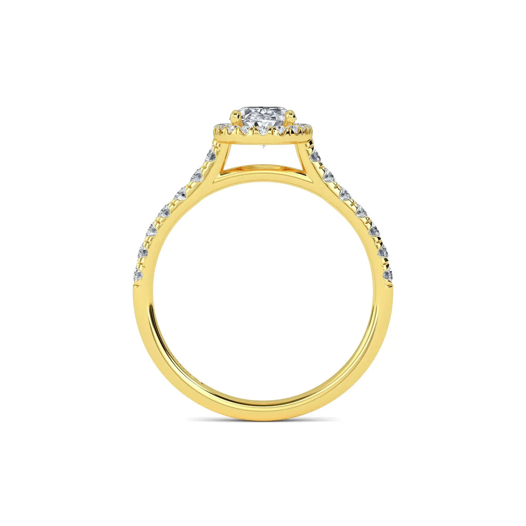 Oval Halo Diamond Engagement Ring in Yellow Gold