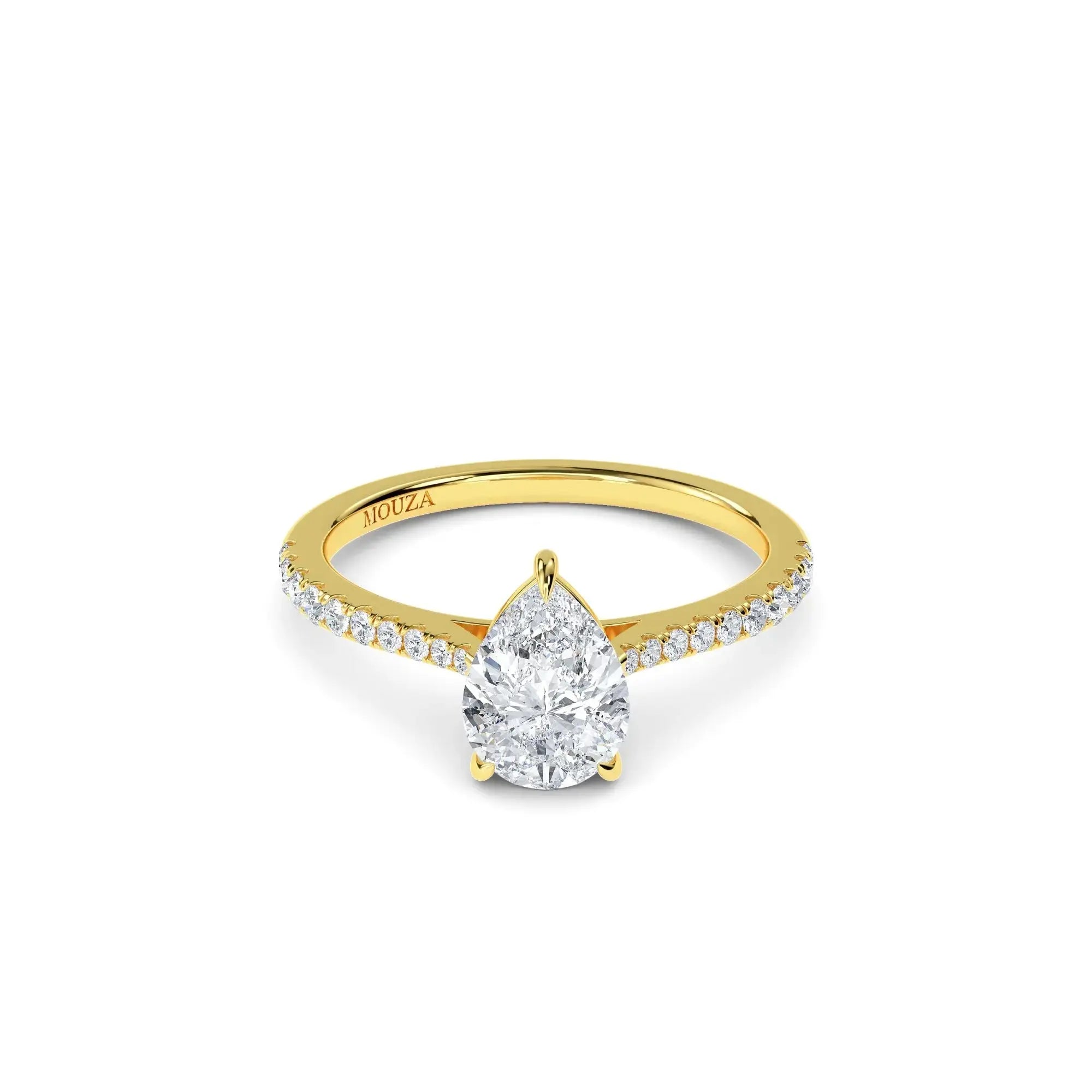 1.00ct Natural Diamond Pear Diamond Engagement Ring