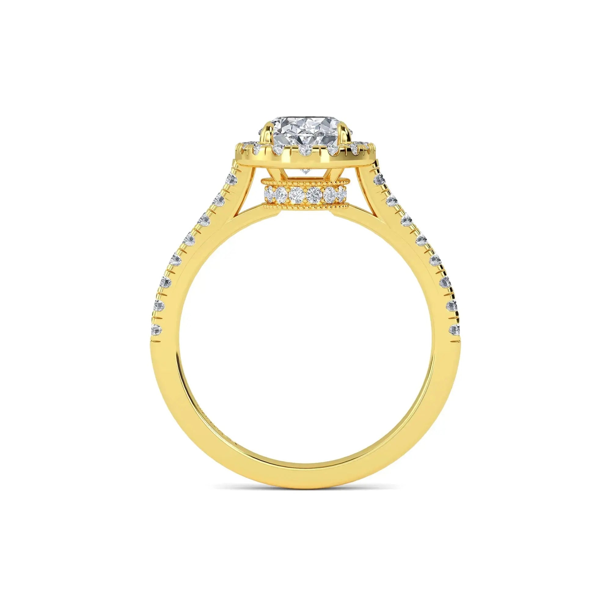Molly Halo Diamond Engagement Ring in 18k Gold