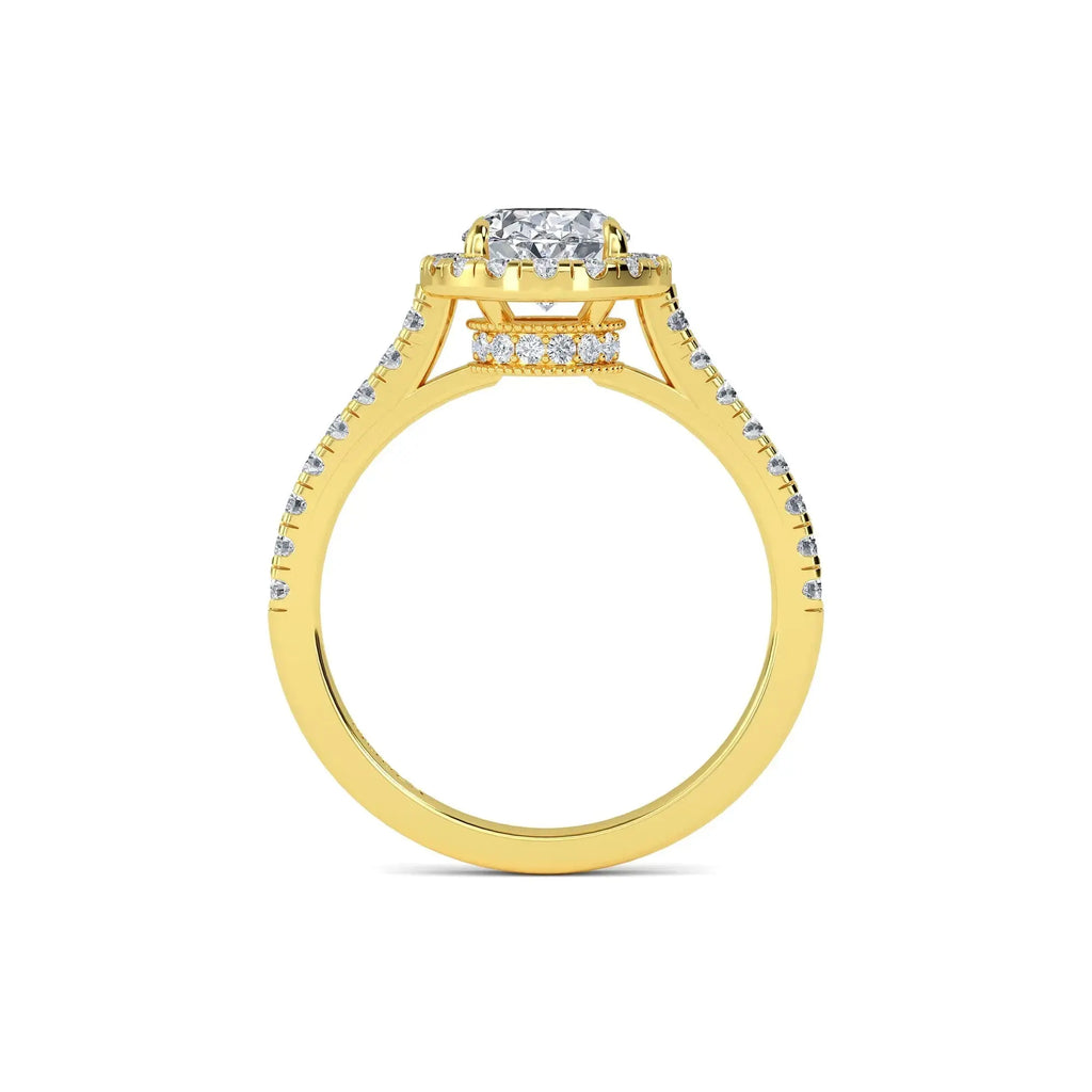 Molly Halo Diamond Engagement Ring in 18k Gold