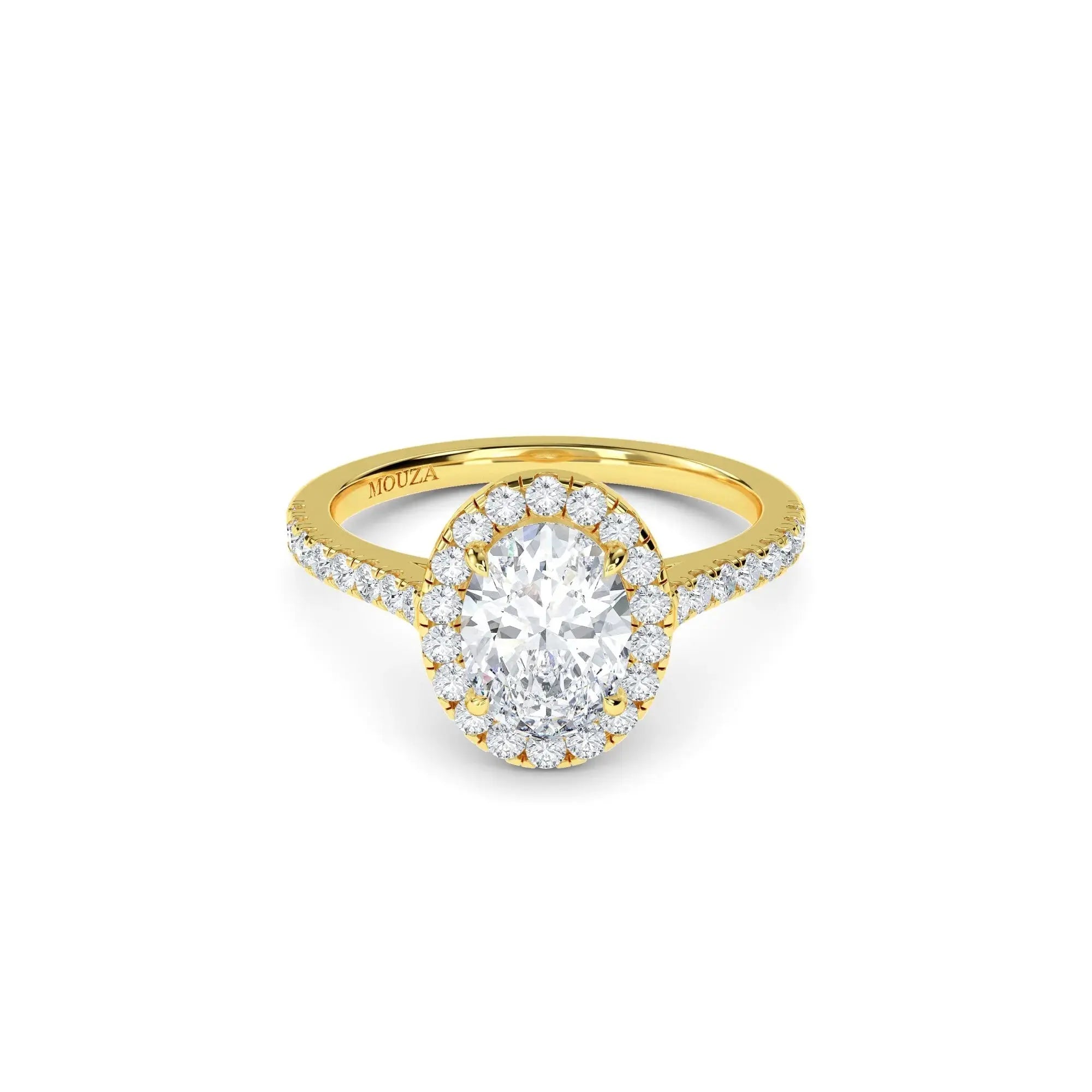18k Gold Oval Diamond Engagement Ring