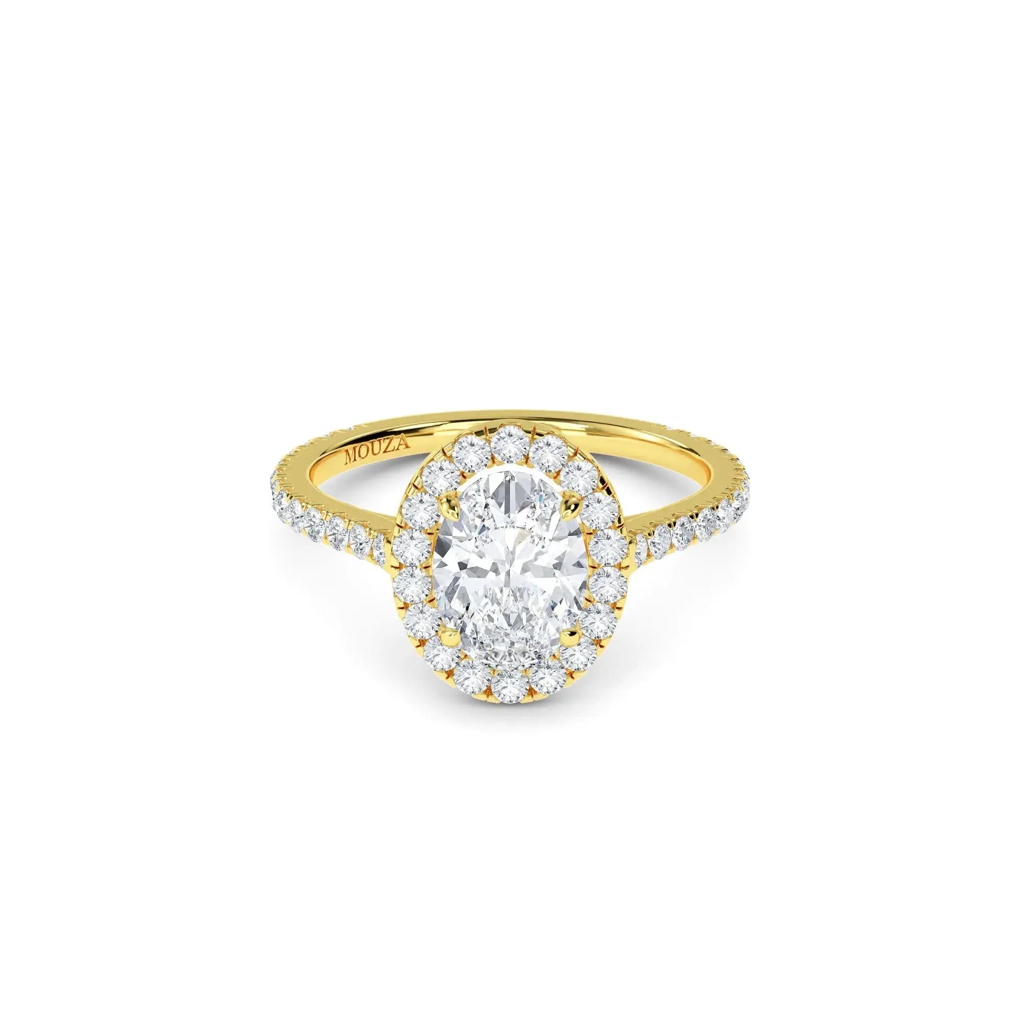 Phoebe Yellow Gold Halo Diamond Engagement Ring
