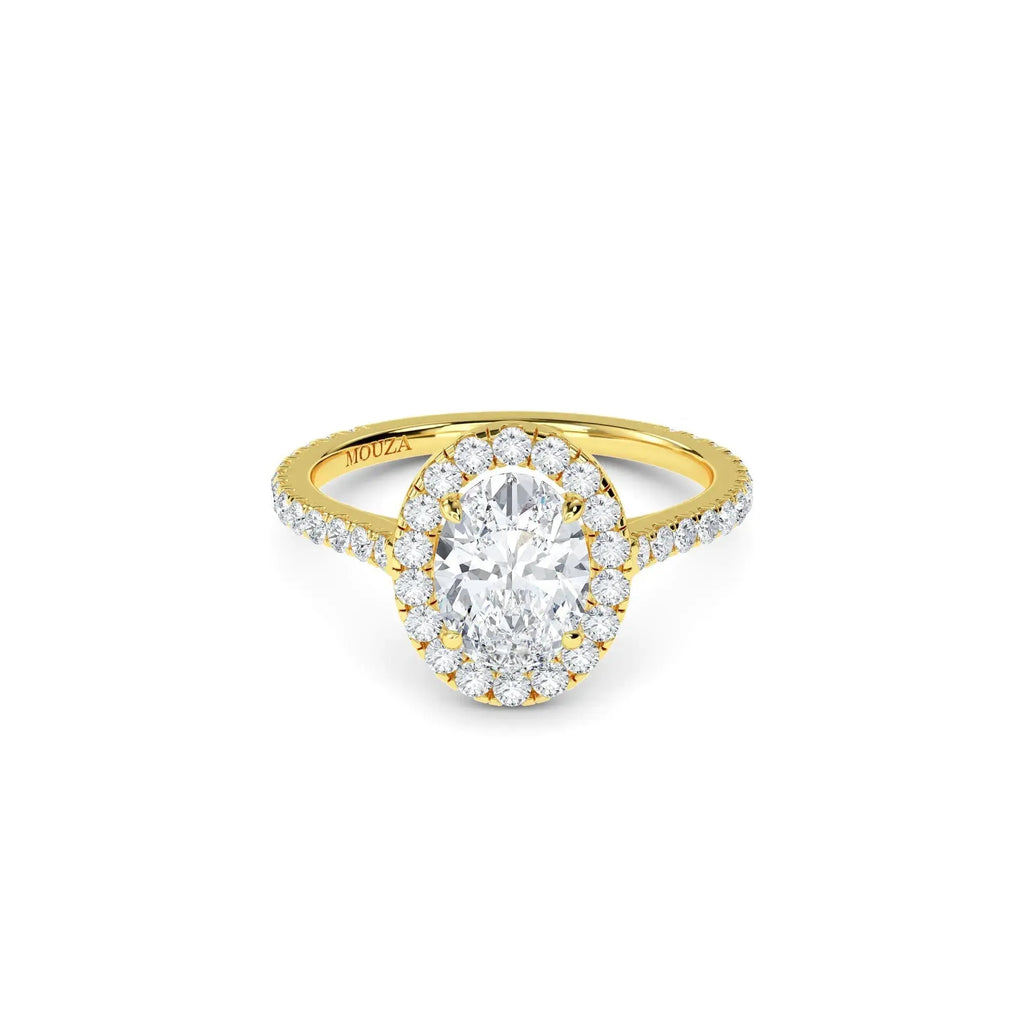 Phoebe Yellow Gold Halo Diamond Engagement Ring