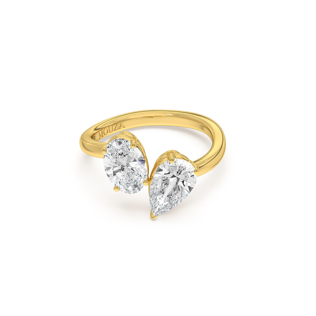 2.00ct Lab Grown Diamond Moi Et Toi Engagement Ring