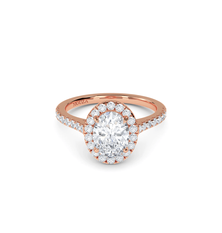 Oval Halo Engagement Ring By Mouza