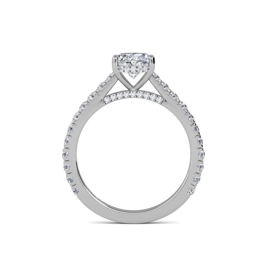 platinum hidden halo engagement ring