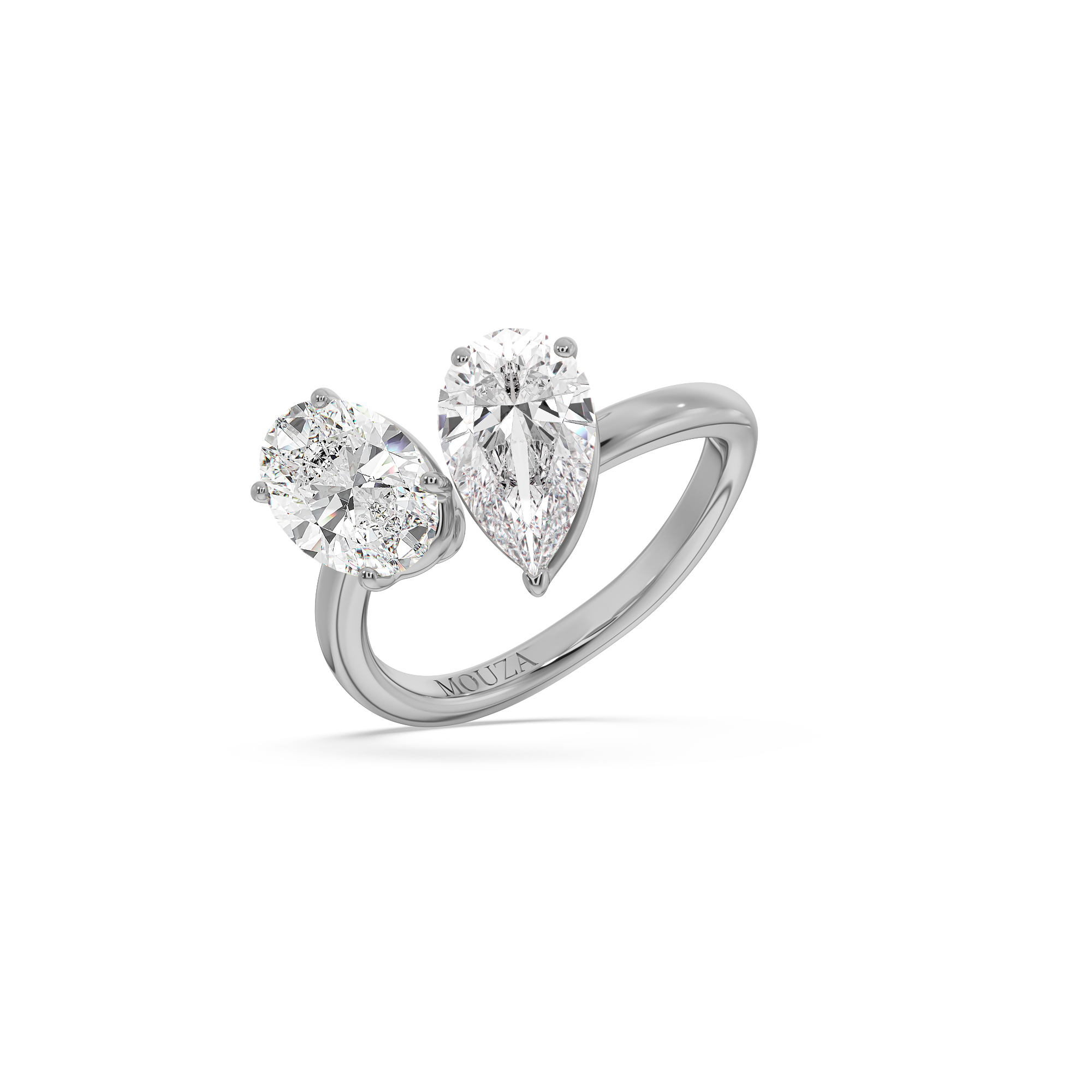 2.00ct Earth Mined Diamond Toi Et Moi Engagement Ring