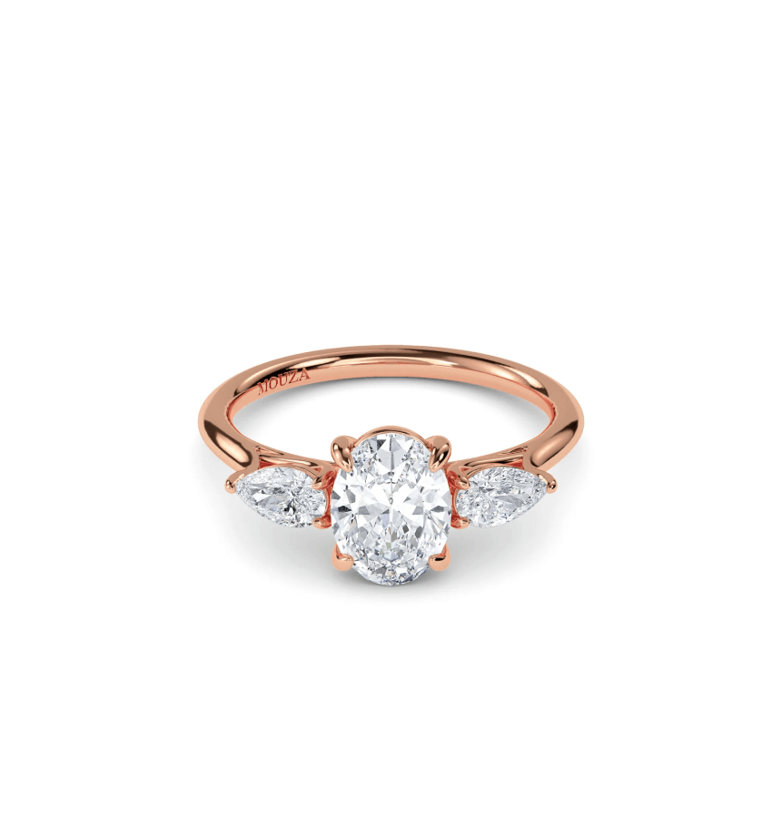Oval Trilogy Engagement Ring By Mouza