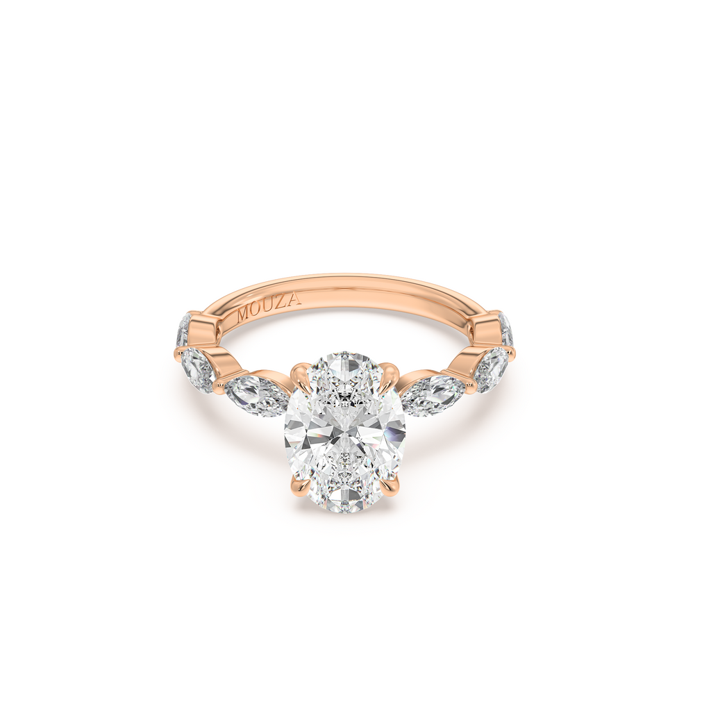 2.20ct Lab Grown Diamond Oval Diamond Band Engagement Ring
