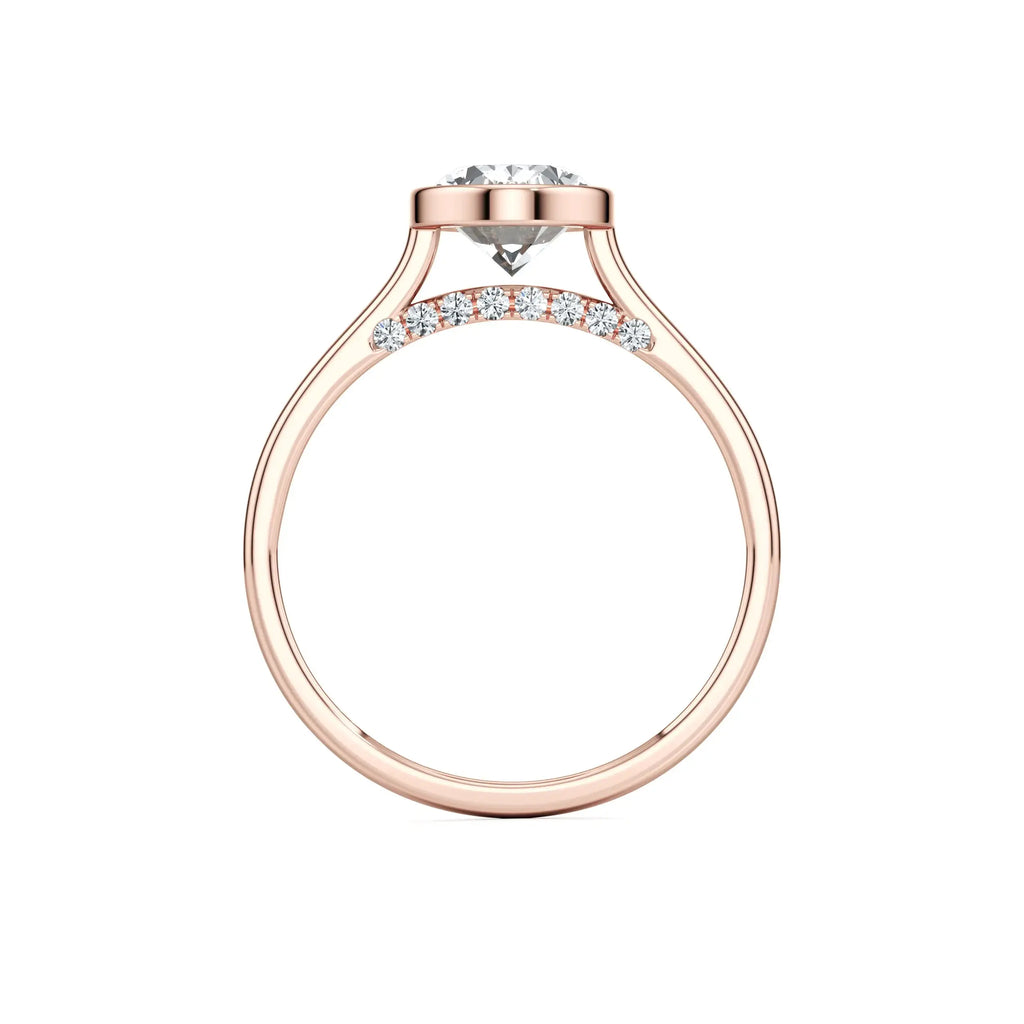 Oval Diamond Engagement Ring - Bezel Set Diamond Ring