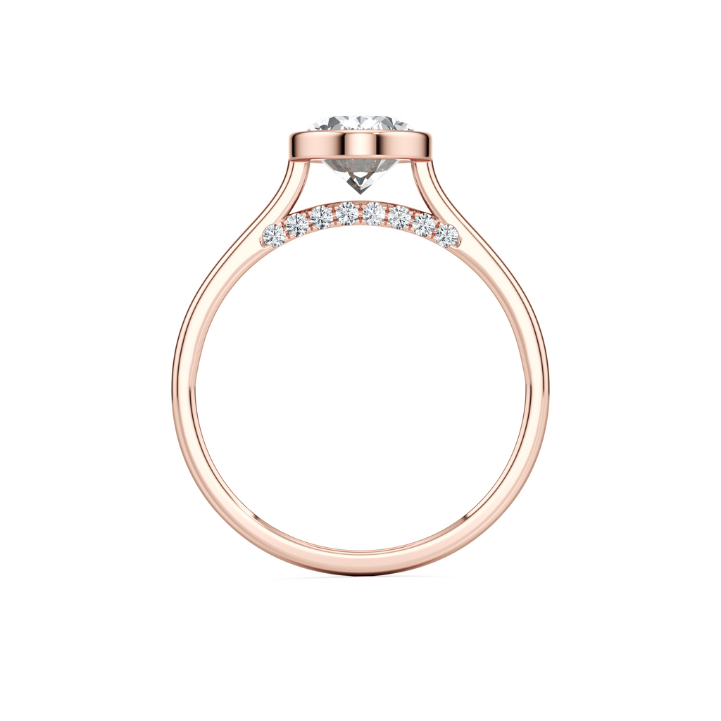 Oval Diamond Engagement Ring - Bezel Set Diamond Ring