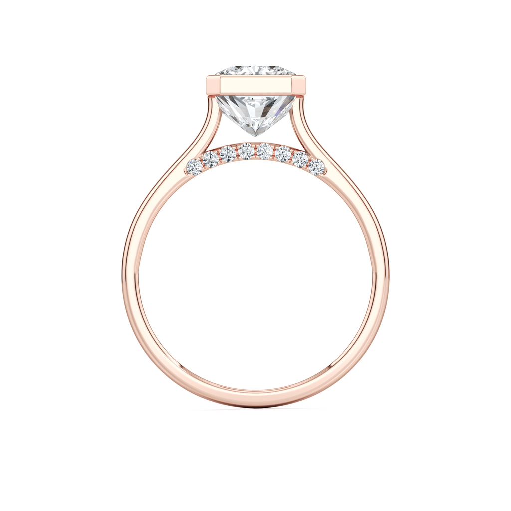 Radiant Bezel Set Engagement Ring - GIA Natural Diamond 