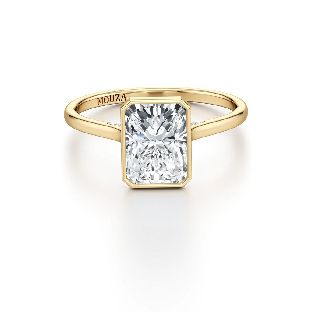 Radiant Bezel Set Engagement Ring - Lab Grown Diamond London