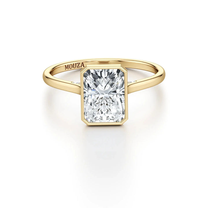Radiant Bezel Set Engagement Ring - GIA Natural Diamond 