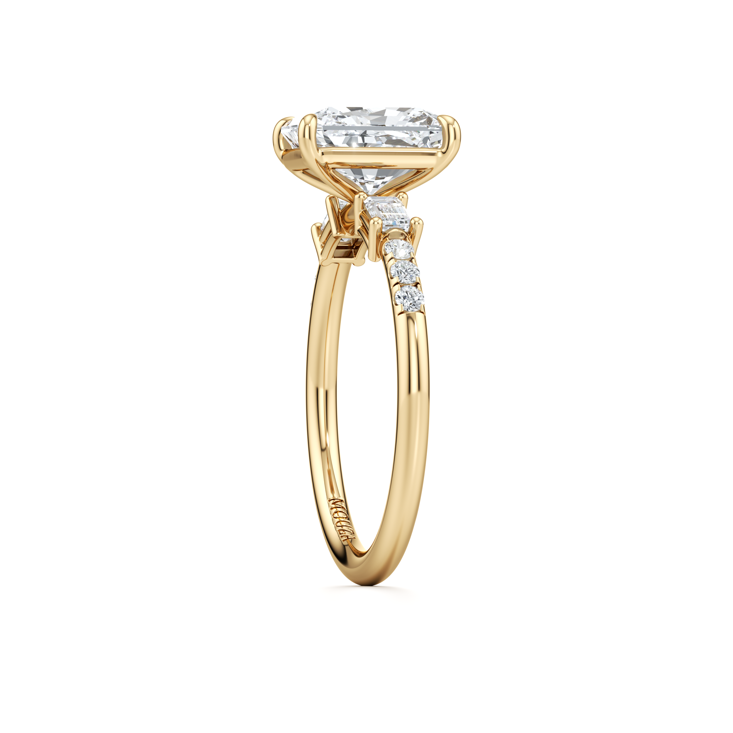 Radiant Cut Diamond Band - Natural Diamond Engagement Ring 