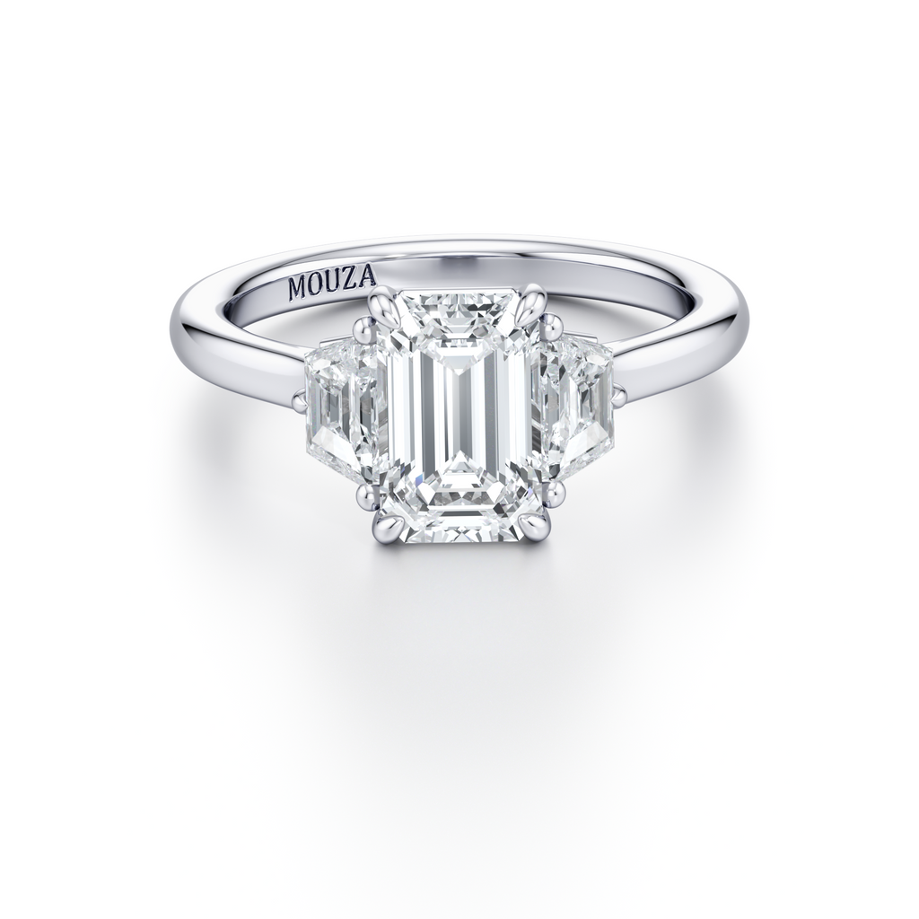 Emerald Trilogy Engagement Ring - Handcrafted In Hatton Garden