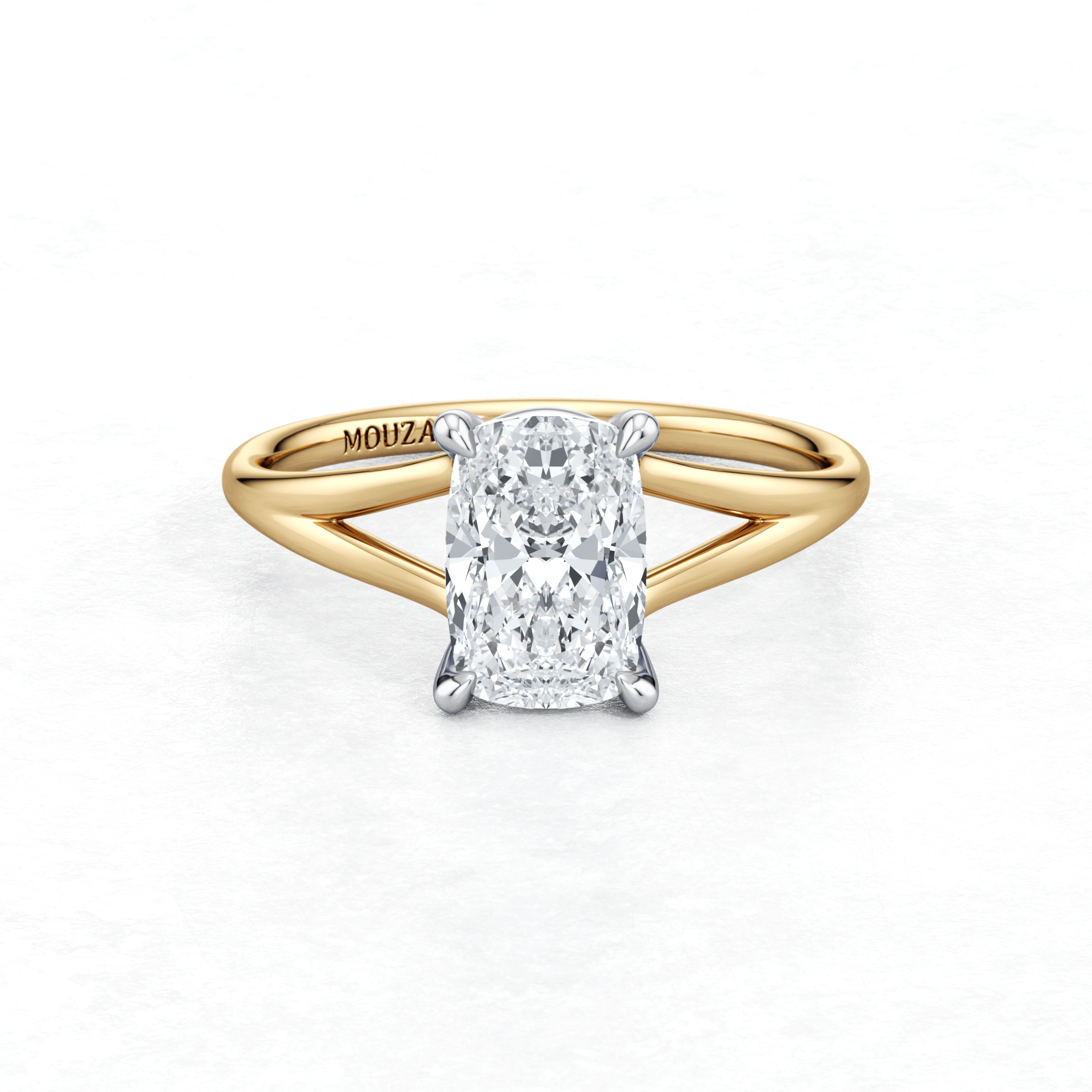 Two tone Maggy Solitaire Engagement Ring for everyday wear