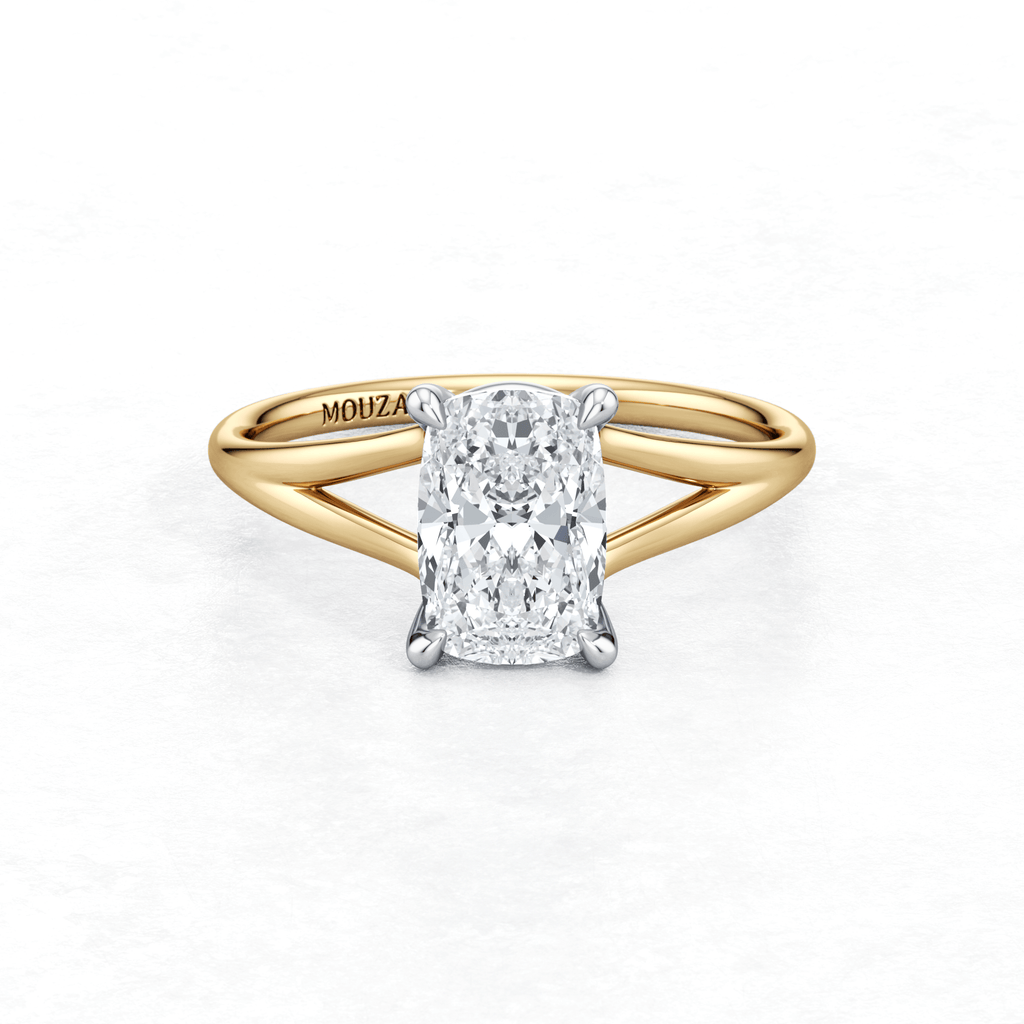 Two tone Maggy Solitaire Engagement Ring for everyday wear