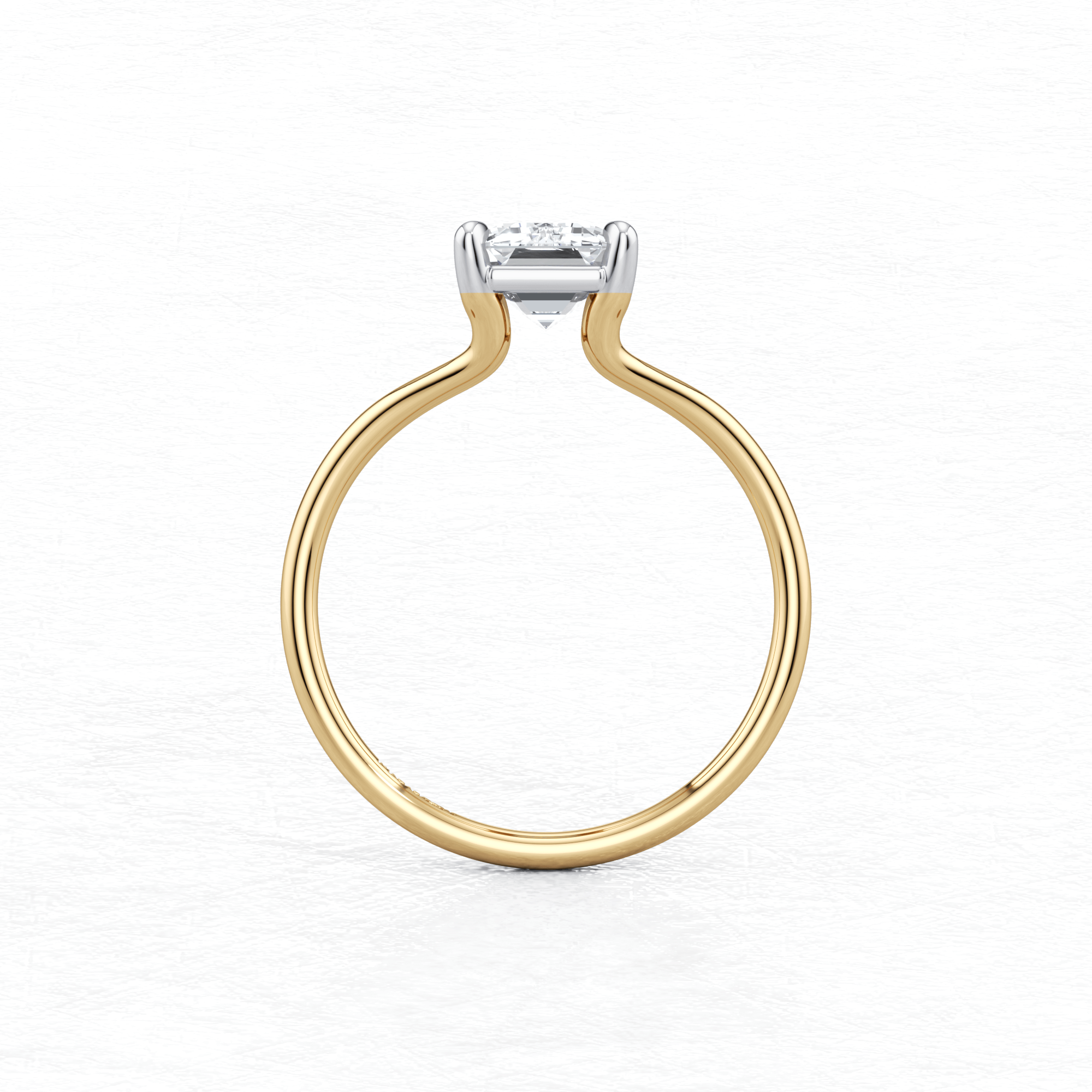 Two Tone Maggy Solitaire Engagement Ring having a sleek and contemporary design from Mouza, Hatton Garden.