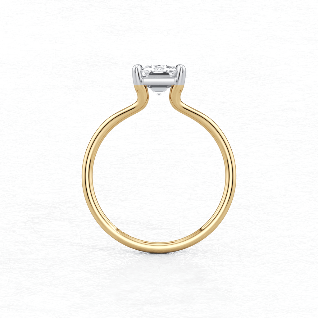 Two Tone Maggy Solitaire Engagement Ring having a sleek and contemporary design from Mouza, Hatton Garden.