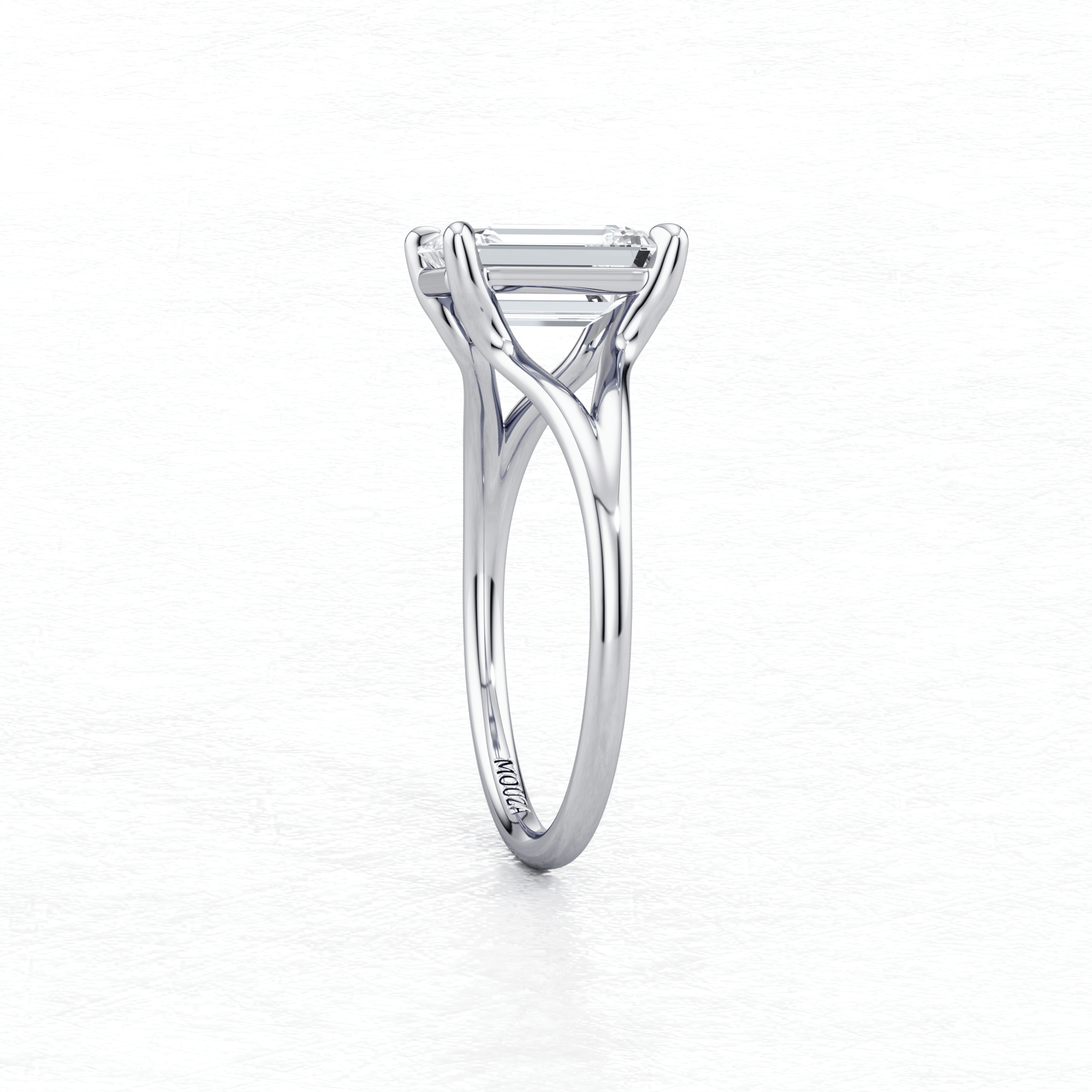 White Gold Maggy Solitaire Engagement Ring elegantly designed by Mouza, Hatton Garden