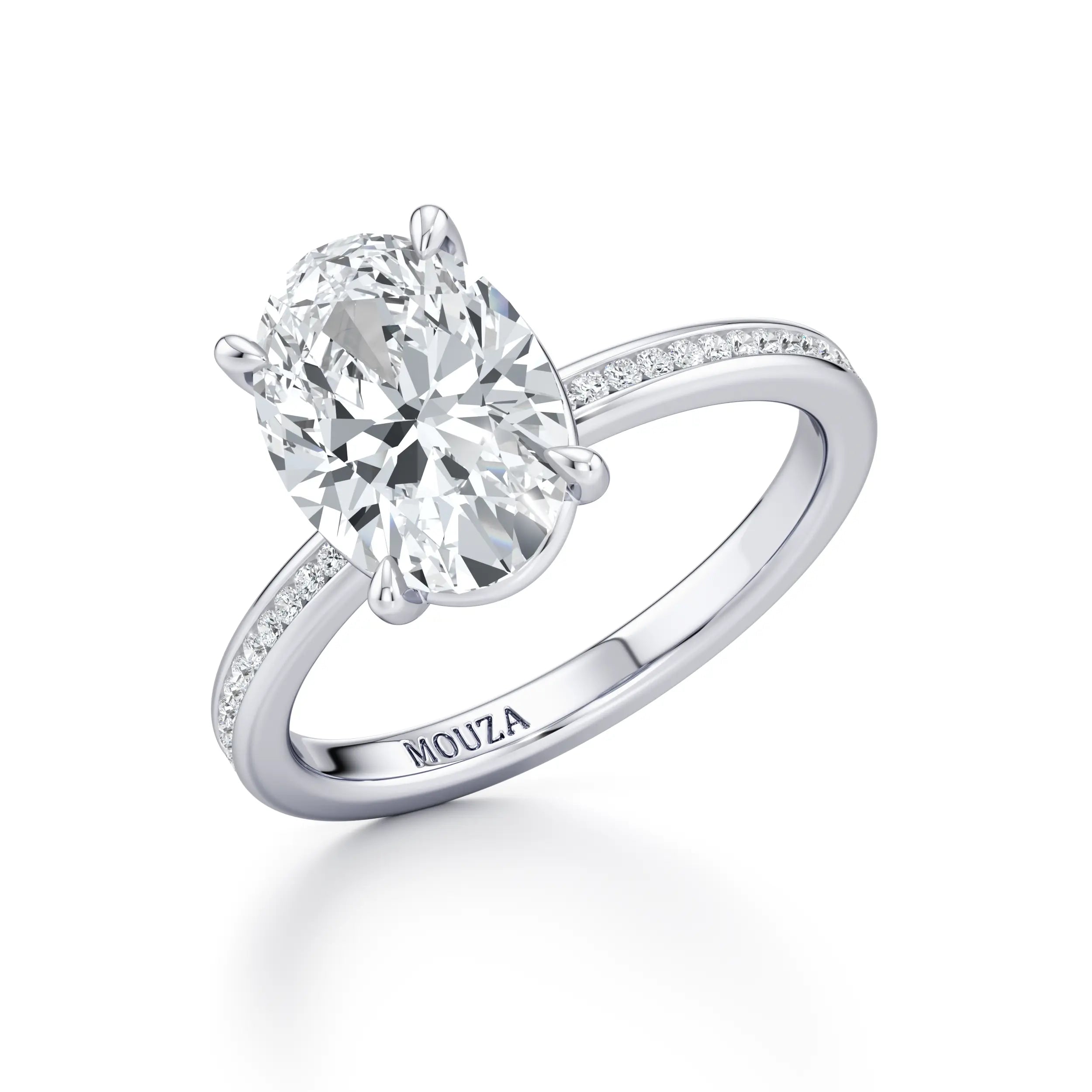 Oval pave 2025 diamond ring