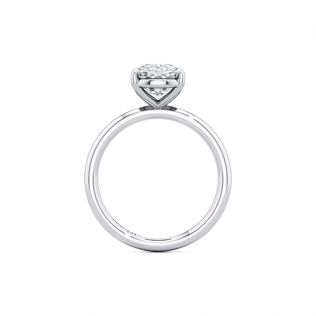 3.00ct Natural Diamond Two Tone Elongated Cushion Engagement Ring