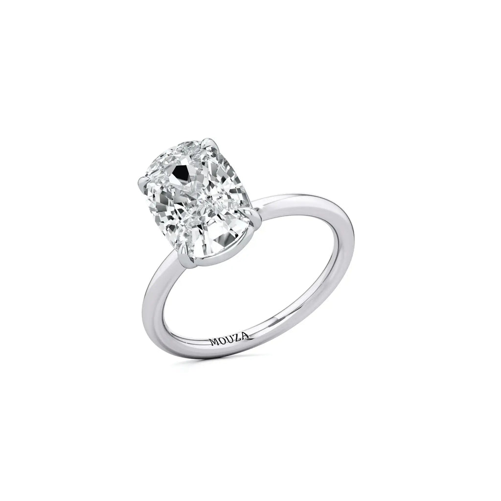 3.00ct Natural Diamond Two Tone Elongated Cushion Engagement Ring