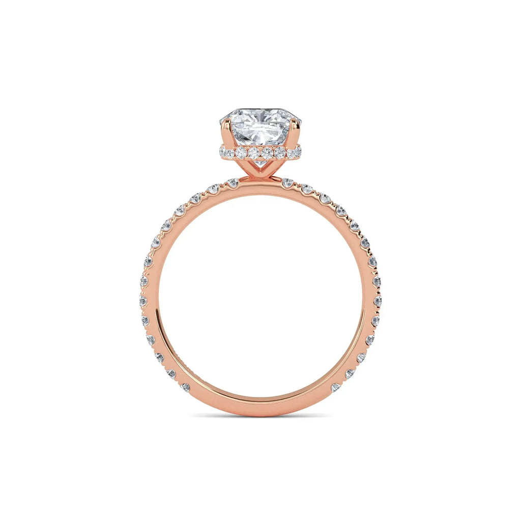 1.00ct Lab Grown Diamond Cushion Cut Hidden Halo Engagement Ring