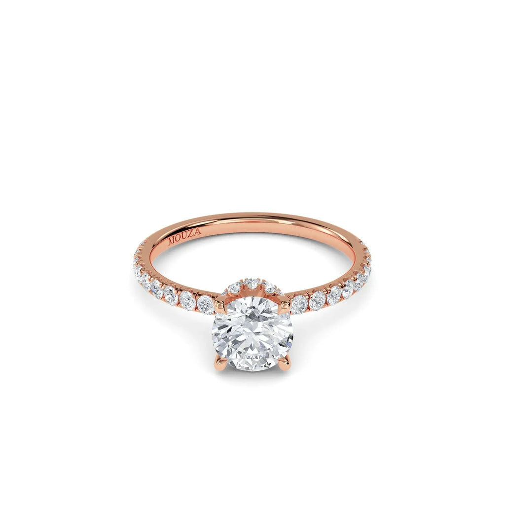 1.00ct Lab Grown Diamond Round Hidden Halo Engagement Ring