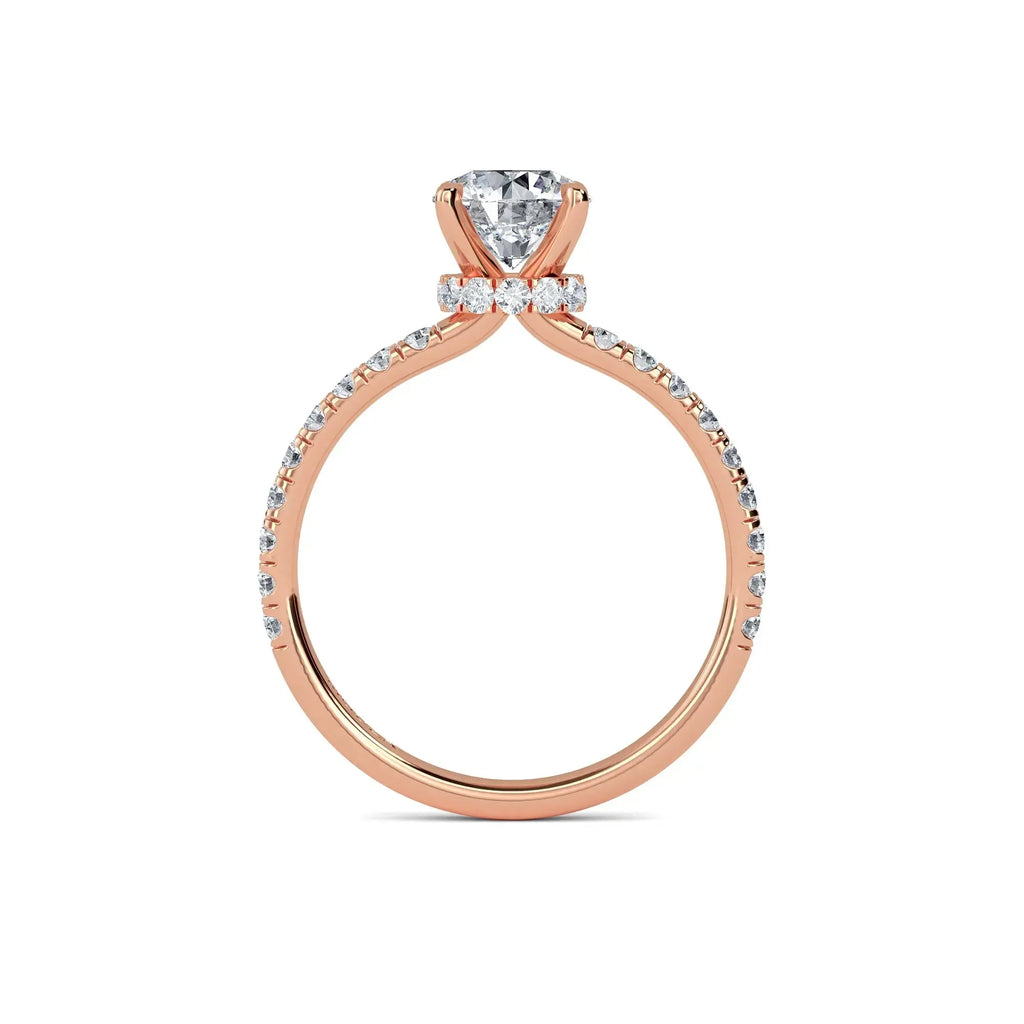 1.00ct Lab Grown Diamond Round Hidden Halo Engagement Ring