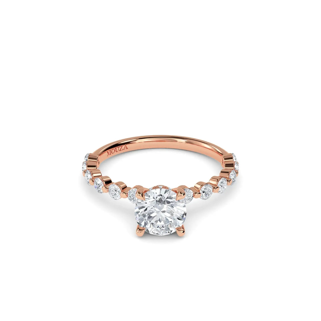 2.00ct Lab Grown Diamond Round Hidden Halo Engagement Ring